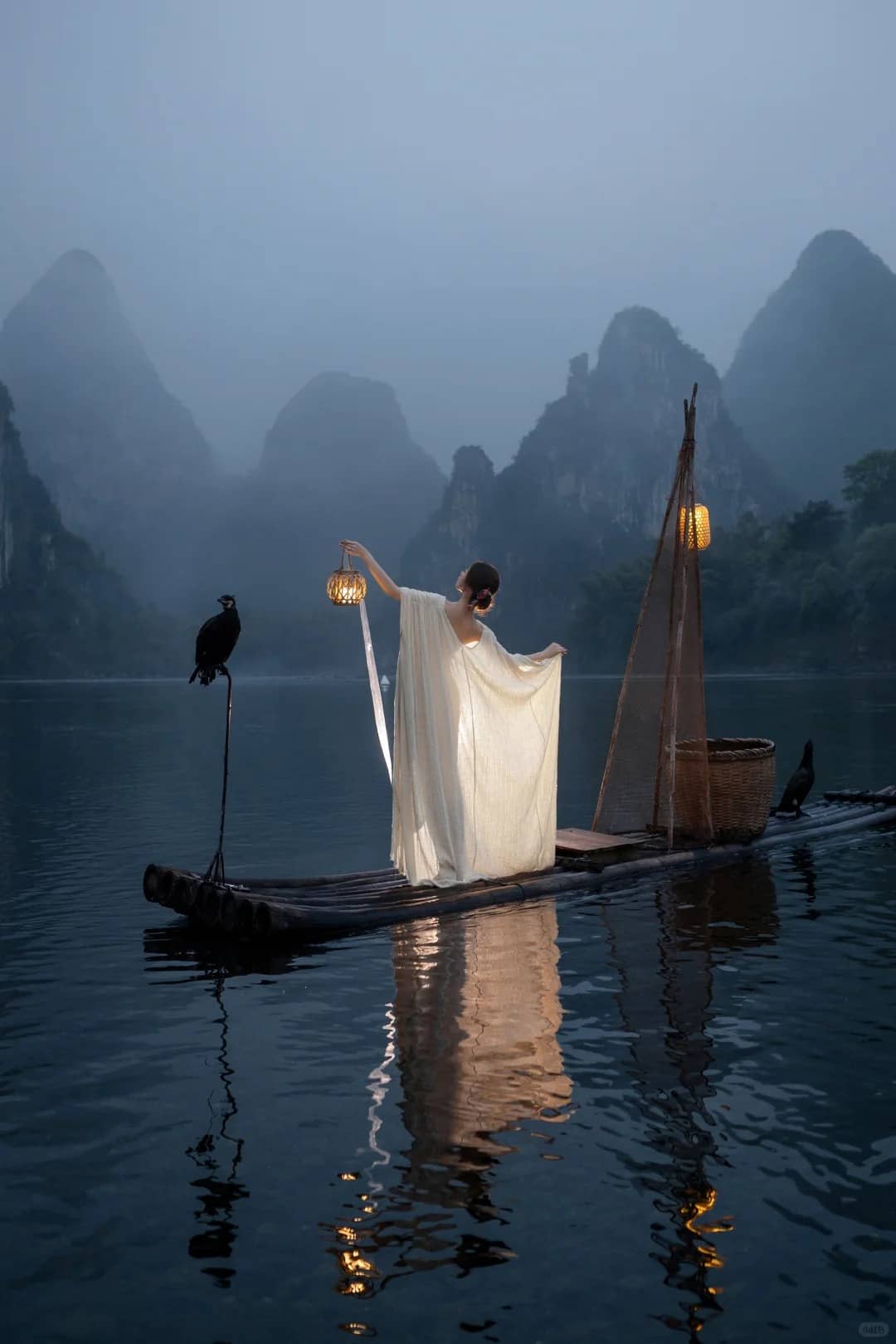 Yangshuobamboo-raft drift route photo