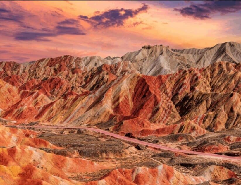 Zhangye Danxia全景 route photo