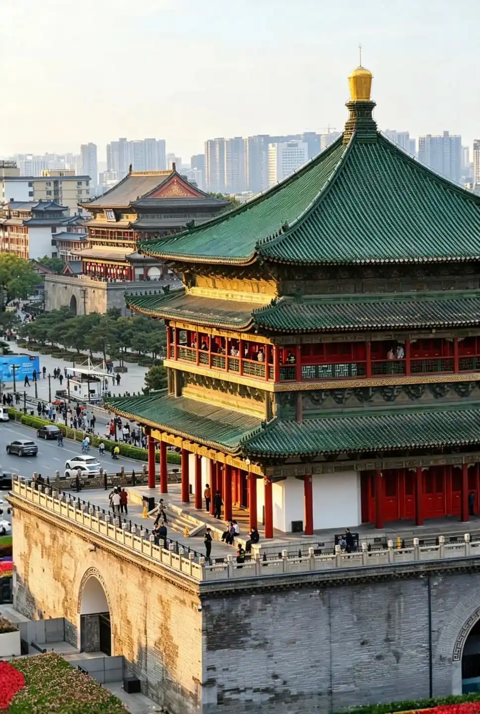 Silk Road and frontier route decision album Xi'an arrival. Use Xi'an as the cultural gateway: City Wall, Bell Tow... material-library route evidence