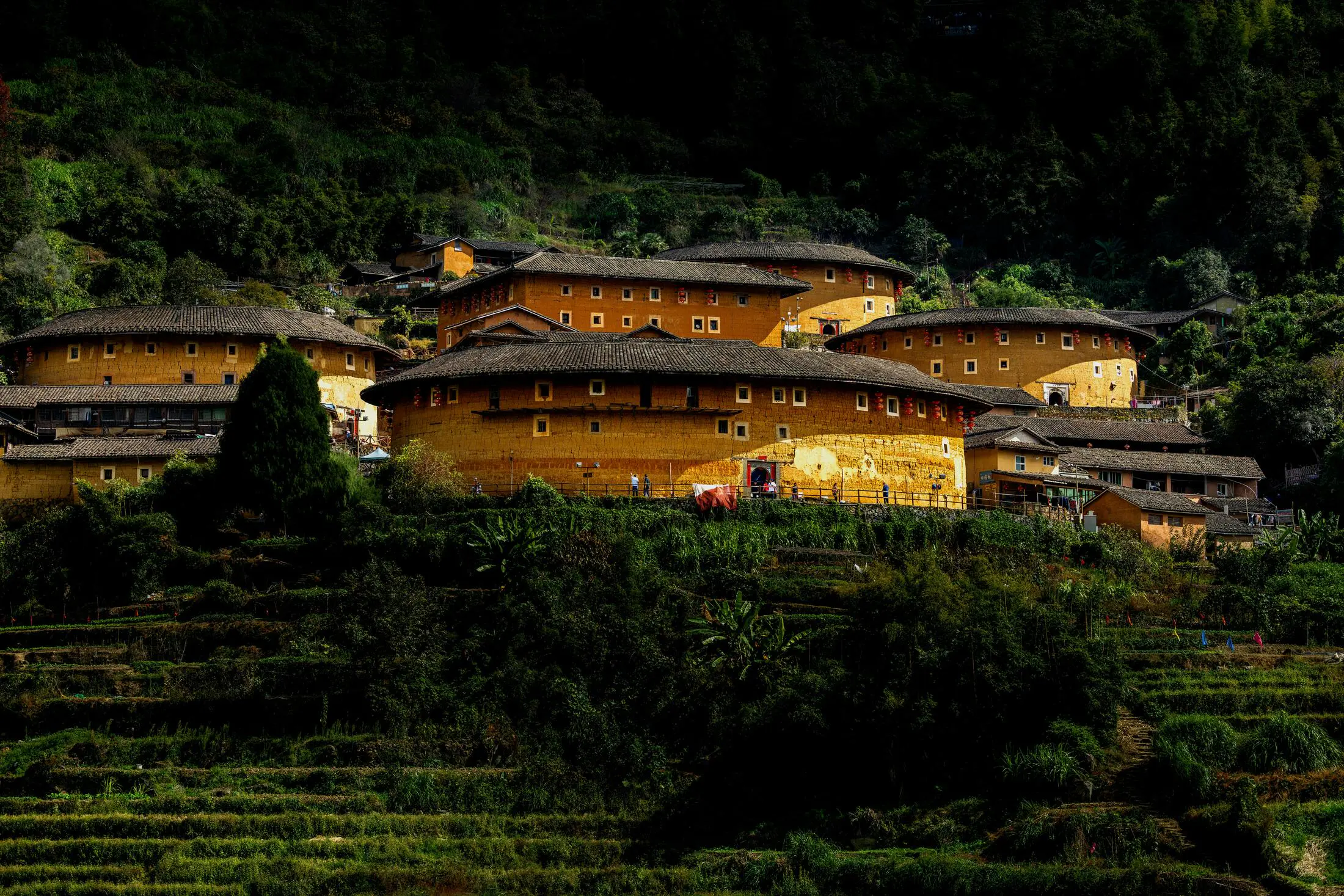 Fujian tulou old towns and culture route scene