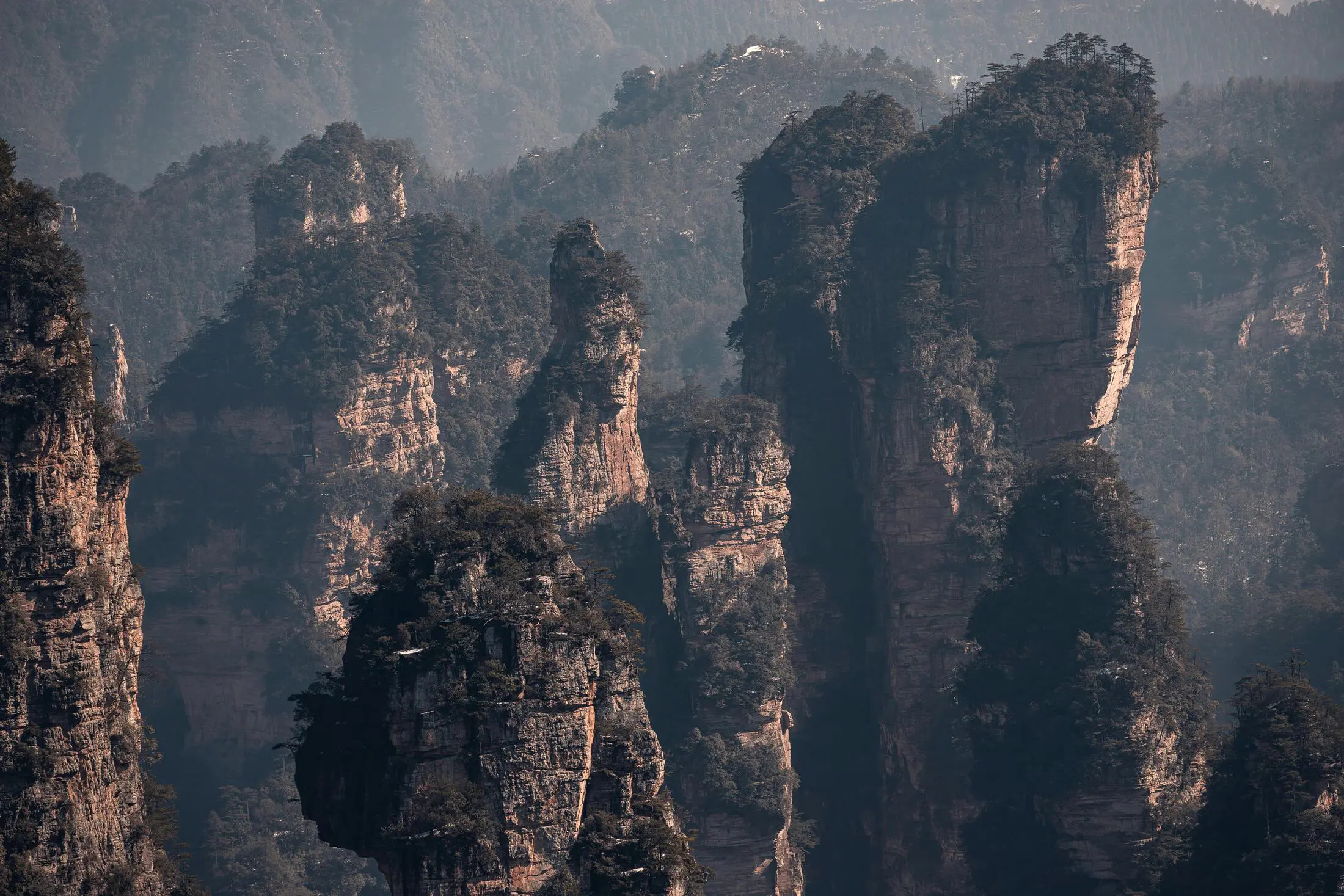 Zhangjiajie mountain route scenery