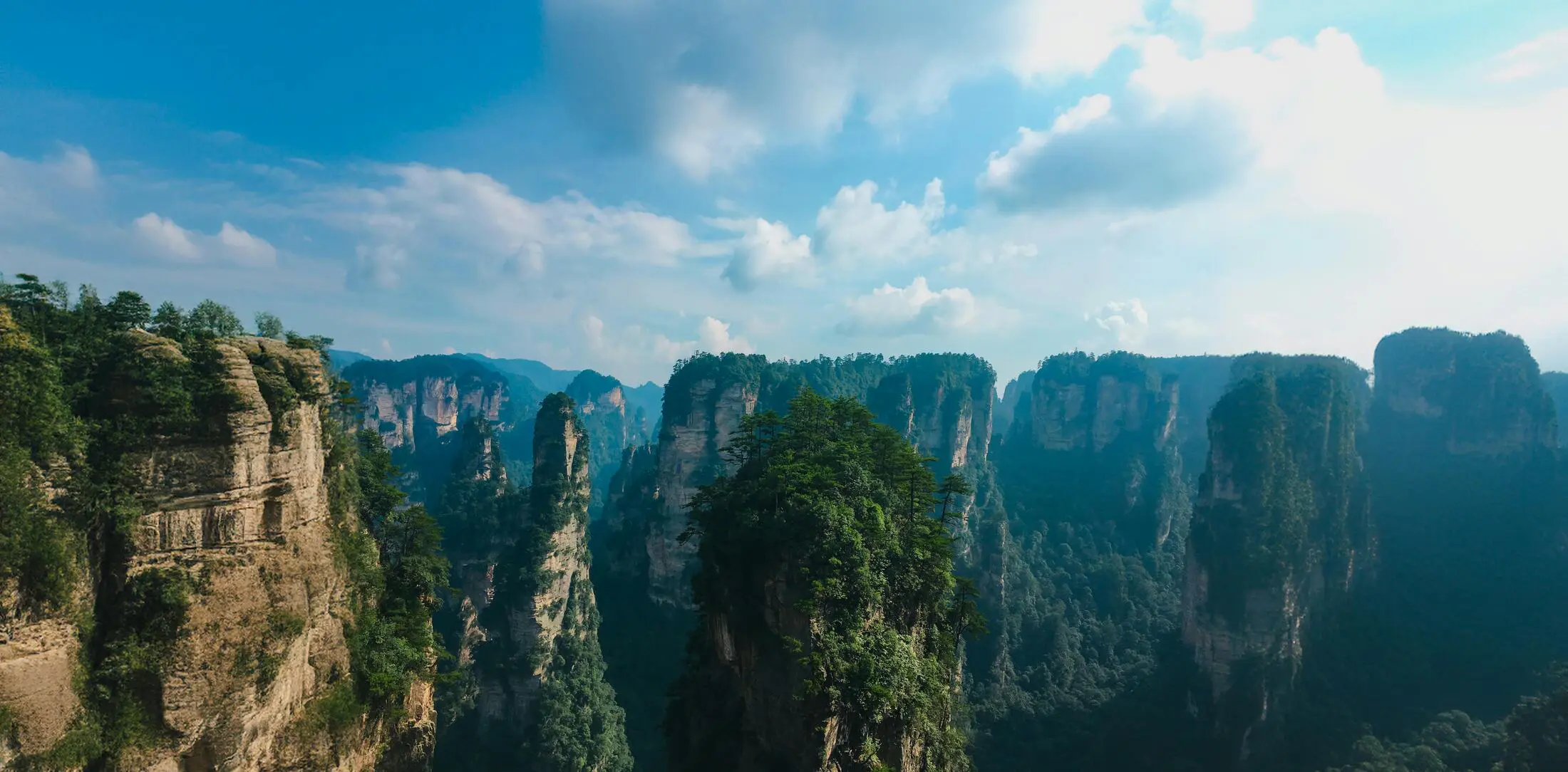 Zhangjiajie mountain route in changing weather