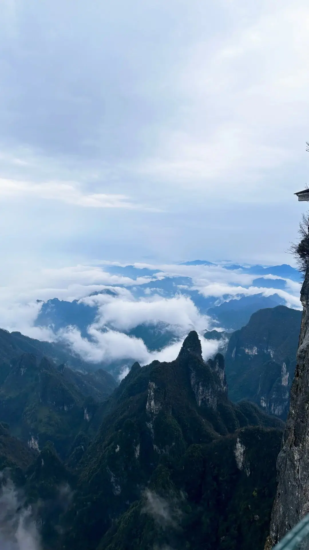 Zhangjiajie Tianmen or glass-walk mountain risk scene