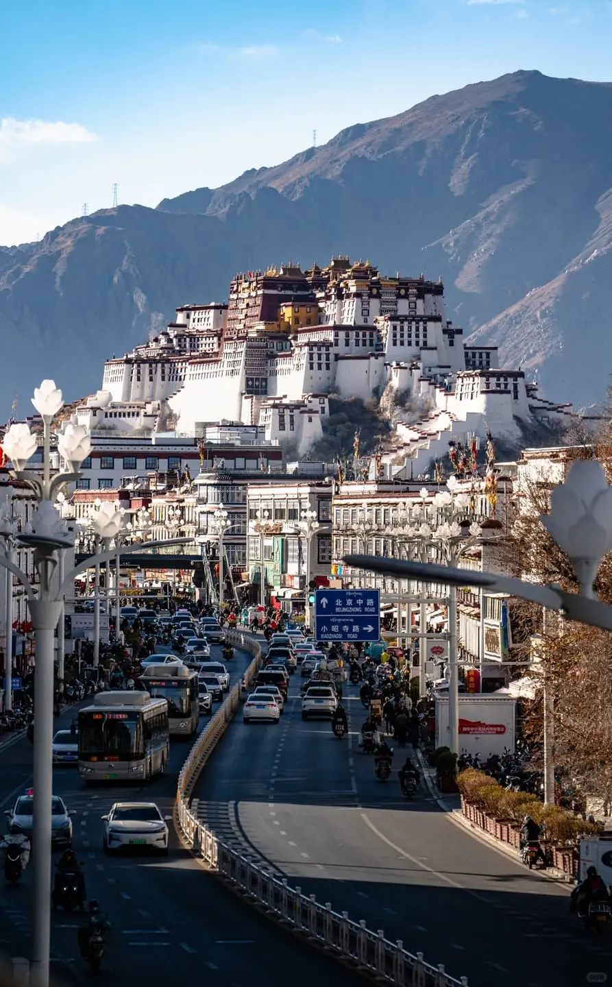 7 day Lhasa, Yamdrok, and Shigatse Tibet route Visit Potala by ticket window, then choose one controlled Lhasa layer... material-library route evidence