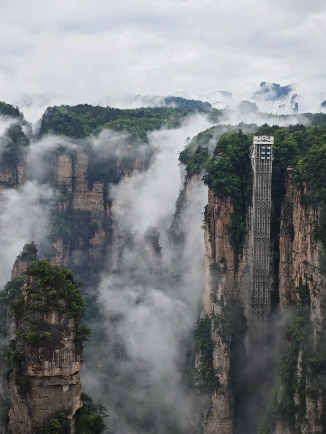 Zhangjiajie forest pillars as the main scenic anchor