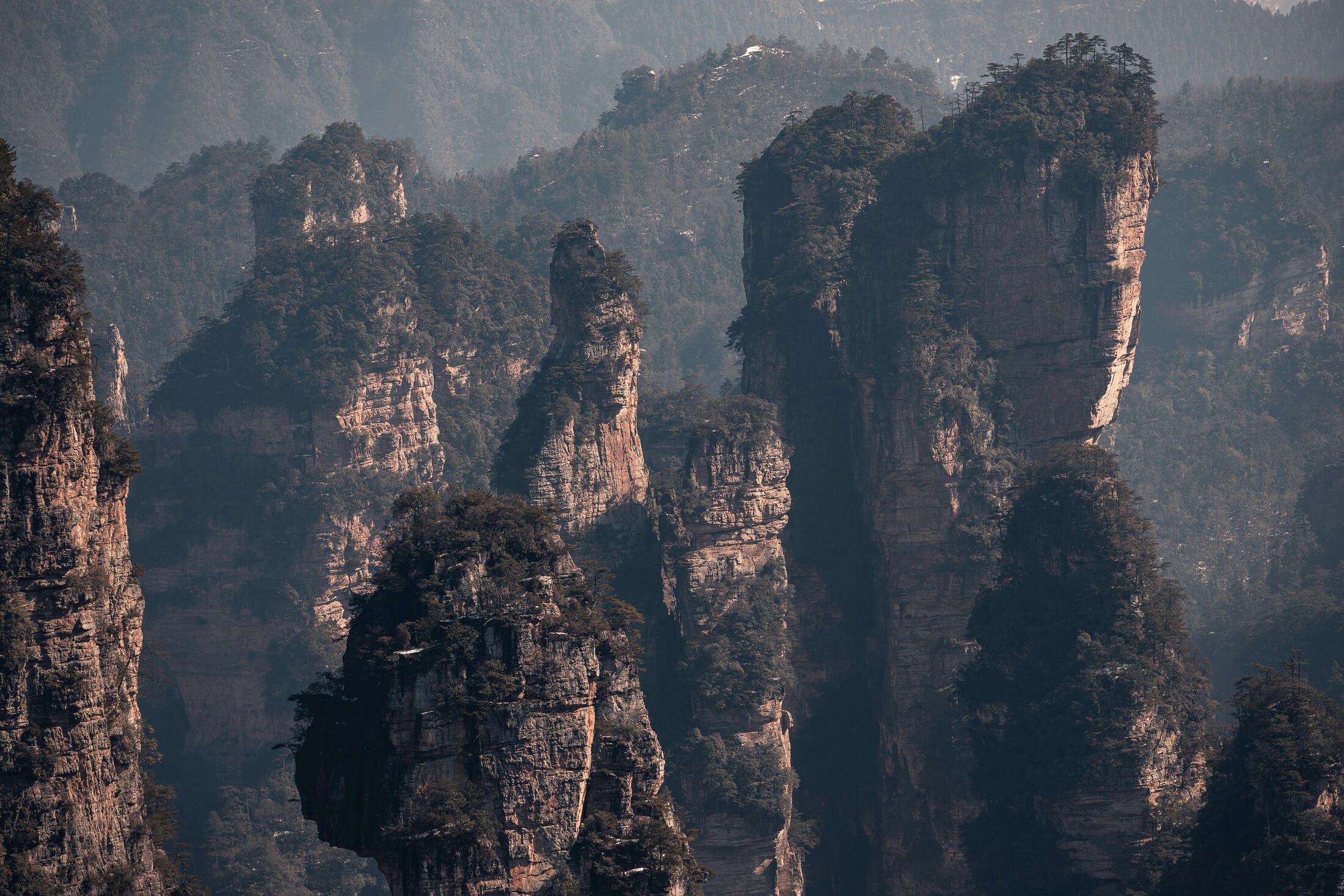 Zhangjiajie mountain route scenery