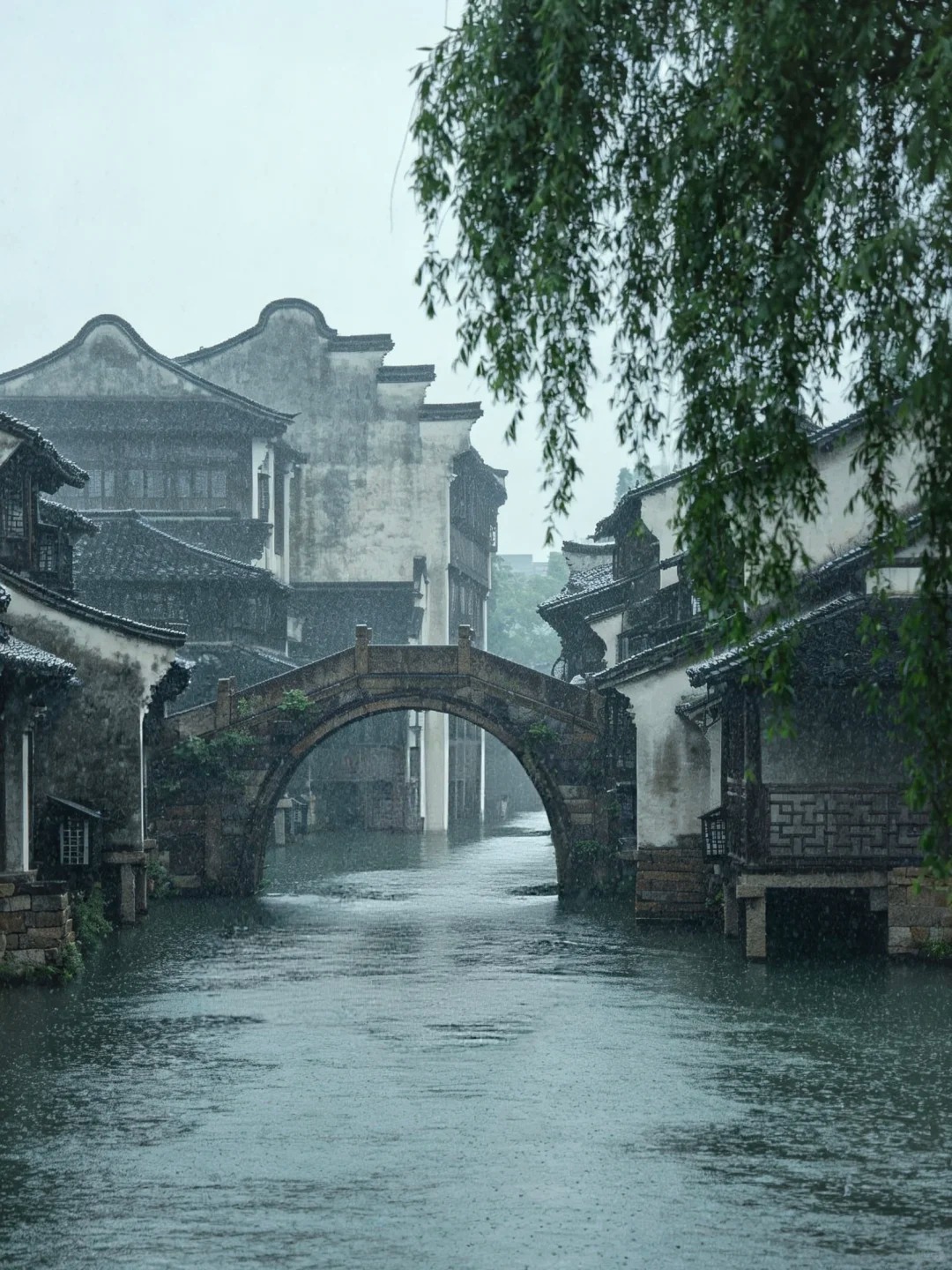 Wuzhen springtime canal route photo