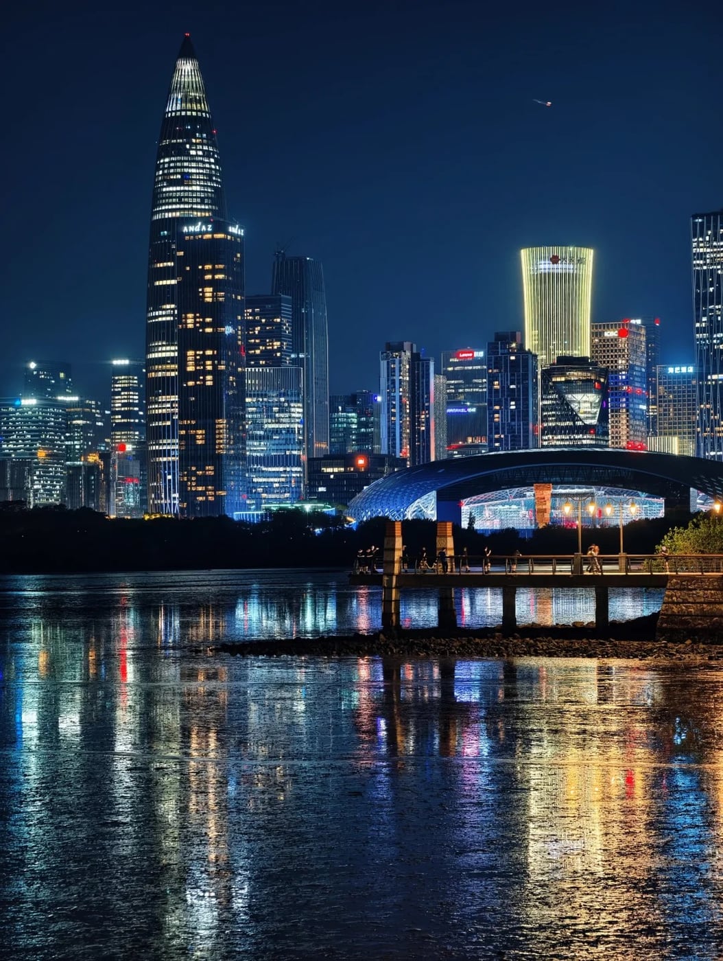 Shenzhen skyline and bay contrast route photo